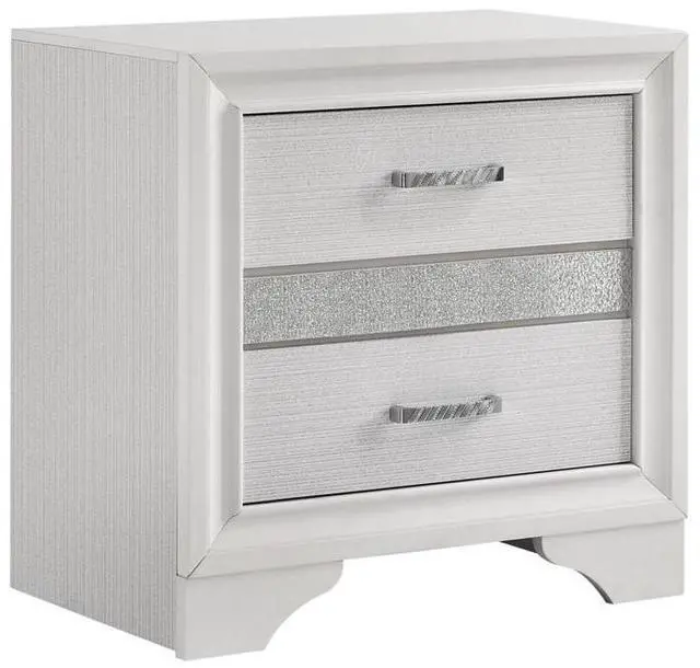 Main image of 2 Drawers Nighstand With 1 Jewelry Tray, White
