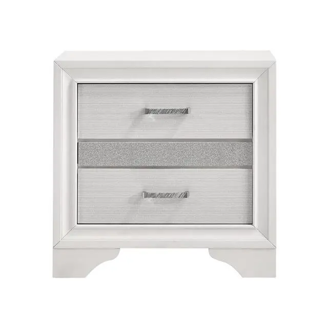Alt view image 4 of 7 - 2 Drawers Nighstand With 1 Jewelry Tray, White