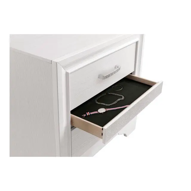 Alt view image 6 of 7 - 2 Drawers Nighstand With 1 Jewelry Tray, White
