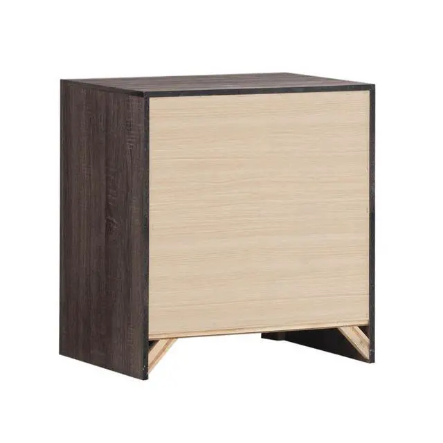 Alt view image 7 of 7 - 2 Drawers Mdf Nightstand In Barrel Oak Finish
