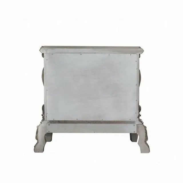 Alt view image 6 of 6 - Solid Wood Nightstand With 2 Drawers In Vintage Bone White Finish