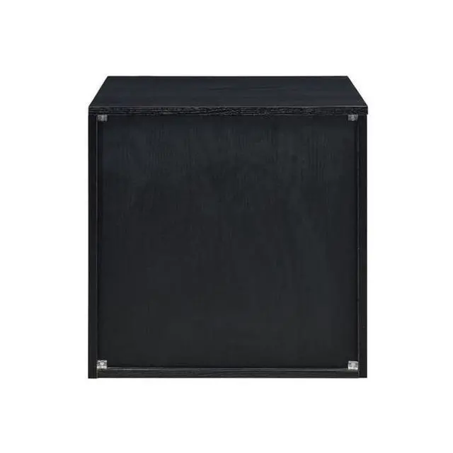 Alt view image 6 of 6 - 2 Storage Drawers Nightstand, Black And Silver