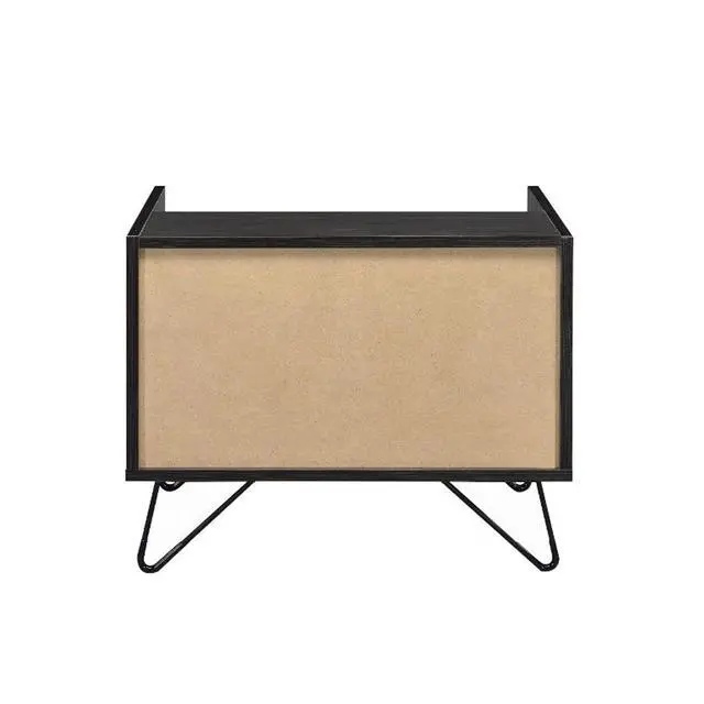 Alt view image 6 of 6 - One Drawer Nightstand With Open Compartment, Oak And Black
