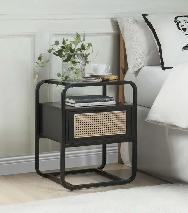Alt view image 2 of 6 - Metal Frame Accent Table In Black Finish