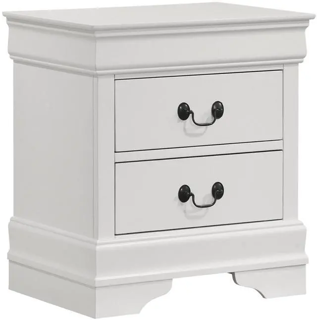 Main image of 2-Drawer Nightstand With Bracket Feet, White