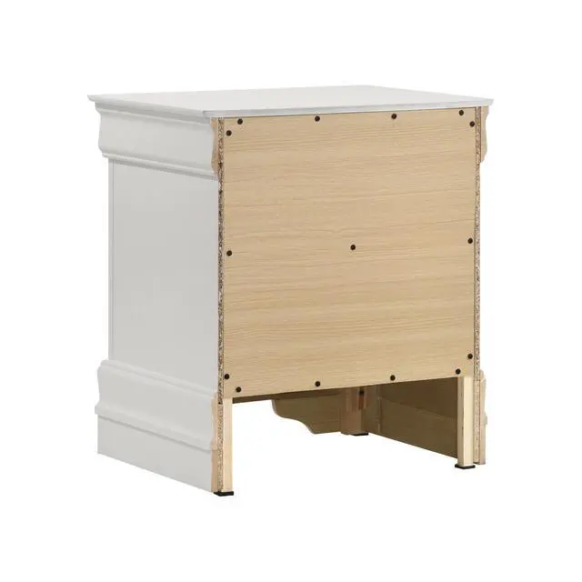 Alt view image 7 of 7 - 2-Drawer Nightstand With Bracket Feet, White
