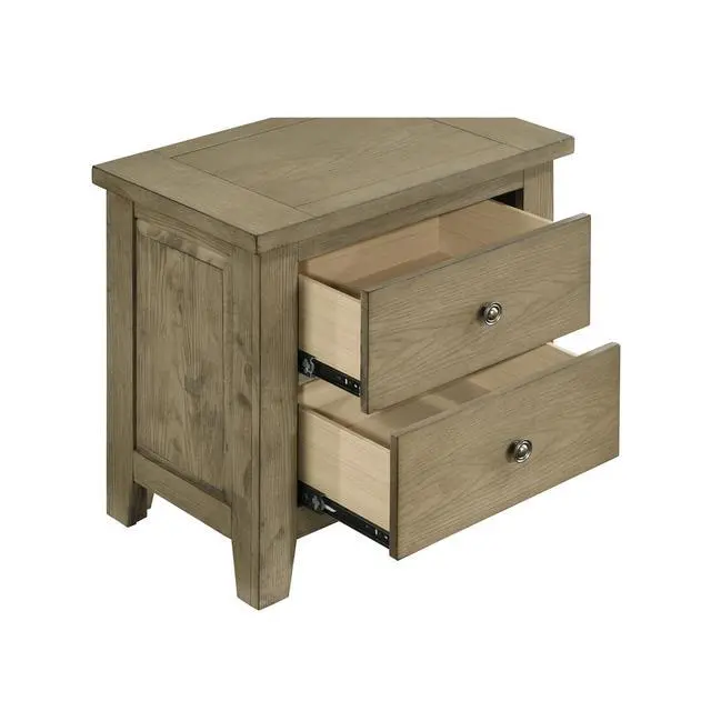 Alt view image 4 of 7 - Fully Assembled 2-Drawer Nightstand, Vineyard Oak