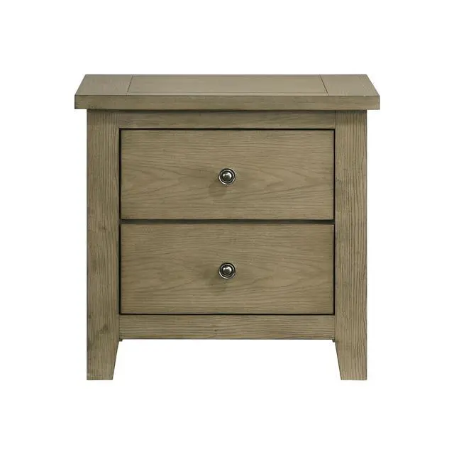 Alt view image 5 of 7 - Fully Assembled 2-Drawer Nightstand, Vineyard Oak