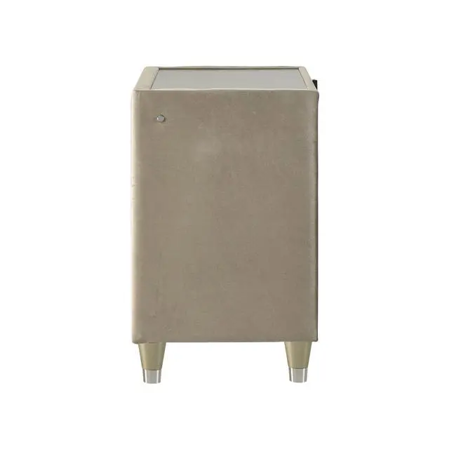 Alt view image 6 of 7 - 2-Drawer Led Nightstand With Dual Usb, Ivory And Camel
