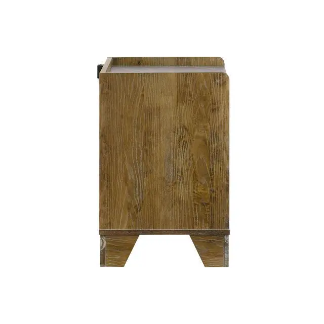 Alt view image 6 of 7 - 1-Drawer Nightstand With Integrated Led, Medium Oak