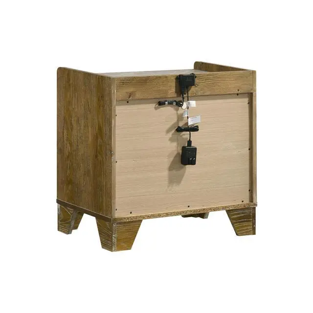 Alt view image 7 of 7 - 1-Drawer Nightstand With Integrated Led, Medium Oak
