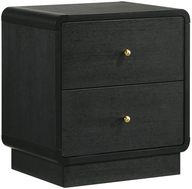 Main image of 2-Drawer Nightstand Bedside Table, Black