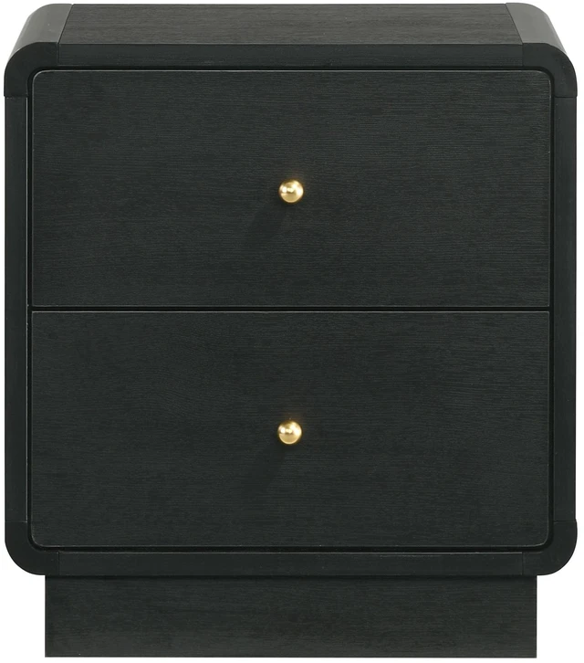 Alt view image 5 of 7 - 2-Drawer Nightstand Bedside Table, Black