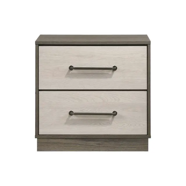 Alt view image 5 of 7 - 2-Drawer Nightstand With Floating Base Design, Grey Oak