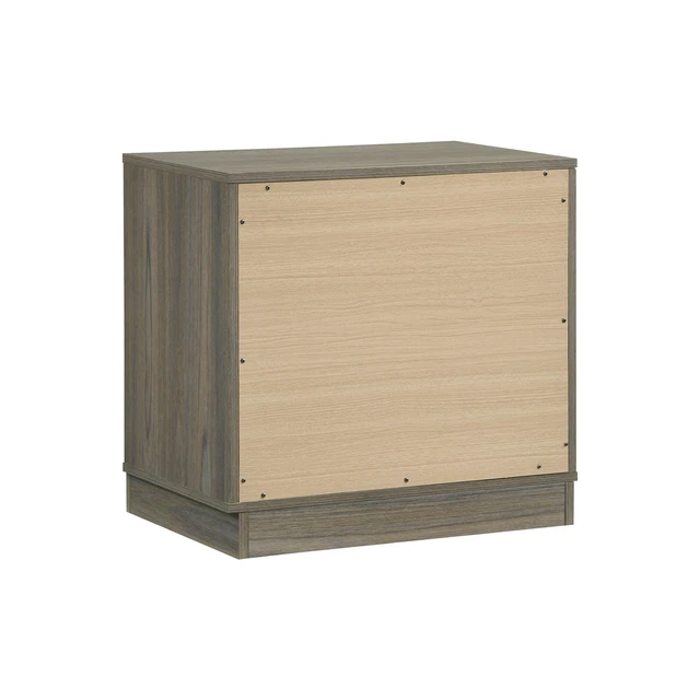 Alt view image 7 of 7 - 2-Drawer Nightstand With Floating Base Design, Grey Oak