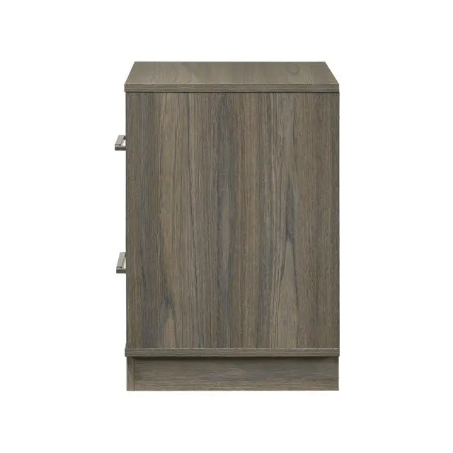 Alt view image 6 of 7 - 2-Drawer Nightstand With Floating Base Design, Grey Oak