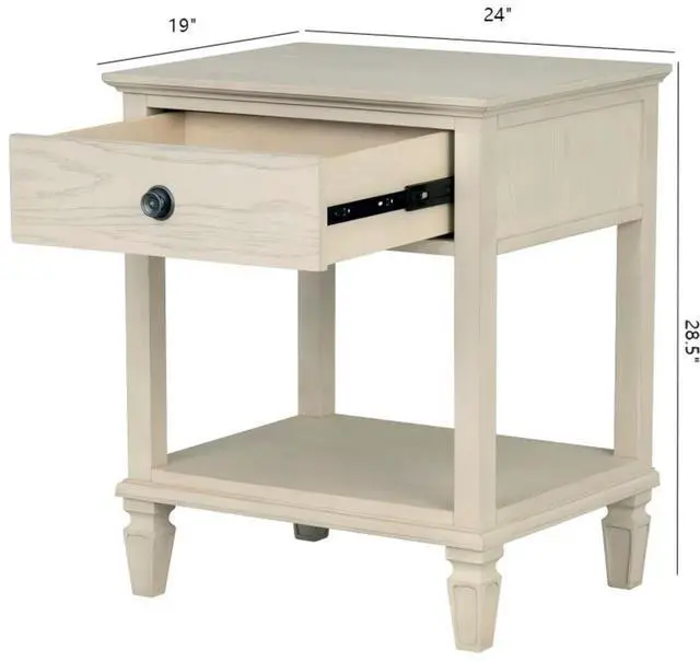 Alt view image 3 of 7 - Bedside Table Antique Cream