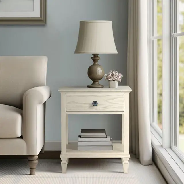 Alt view image 7 of 7 - Bedside Table Antique Cream
