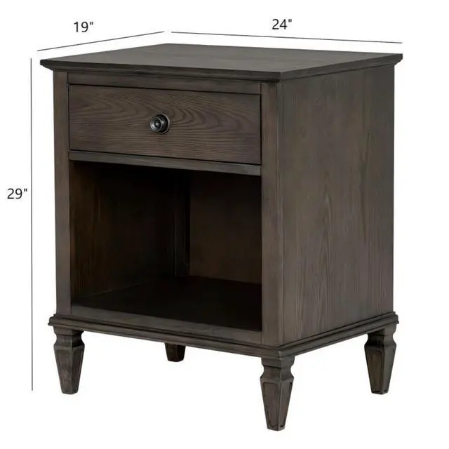 Alt view image 3 of 7 - Nightstand Antique Brown