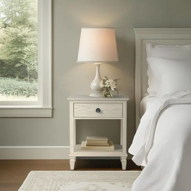 Alt view image 4 of 7 - Bedside Table Antique Cream