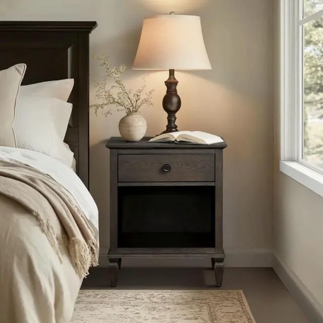 Alt view image 2 of 7 - Nightstand Antique Brown