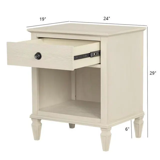 Alt view image 3 of 7 - Nightstand Antique Cream