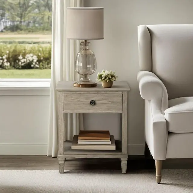 Alt view image 2 of 7 - Bedside Table Reclaimed Grey