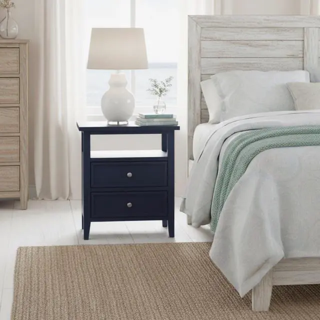 Alt view image 2 of 7 - Weston Midnight Blue 2 Drawer Nightstand