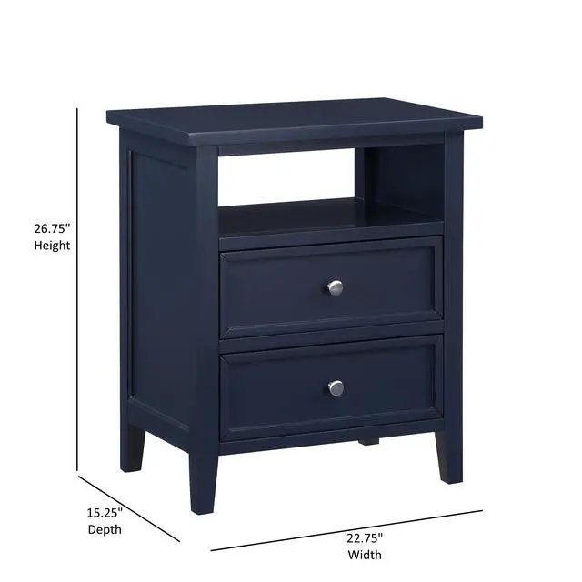 Alt view image 3 of 7 - Weston Midnight Blue 2 Drawer Nightstand
