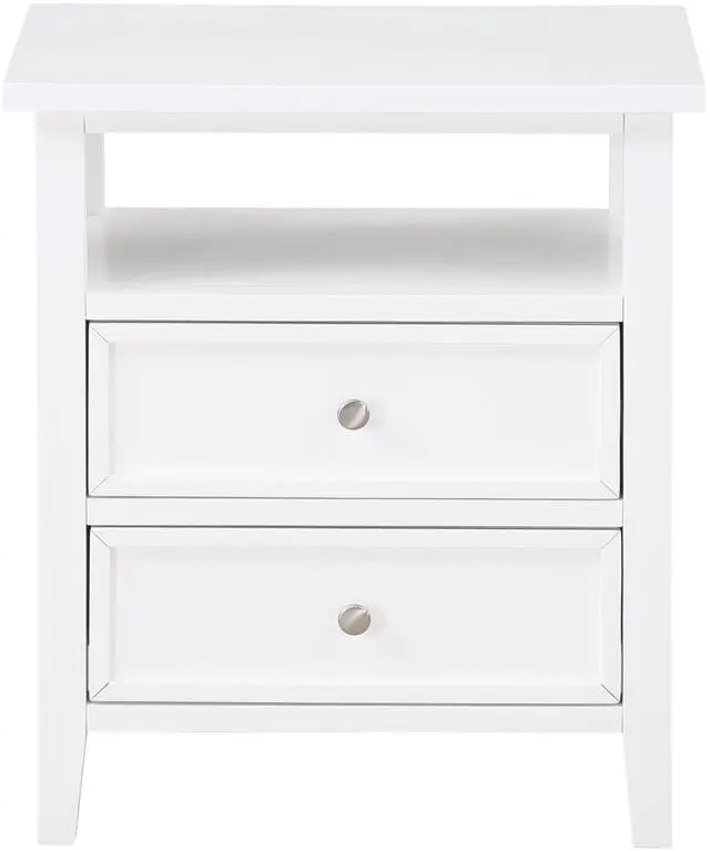Main image of Weston White 2 Drawer Nightstand