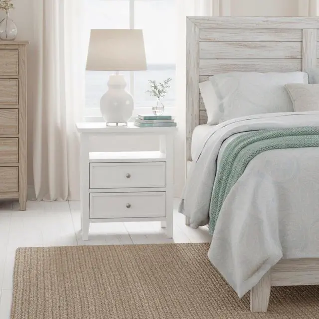 Alt view image 2 of 7 - Weston White 2 Drawer Nightstand