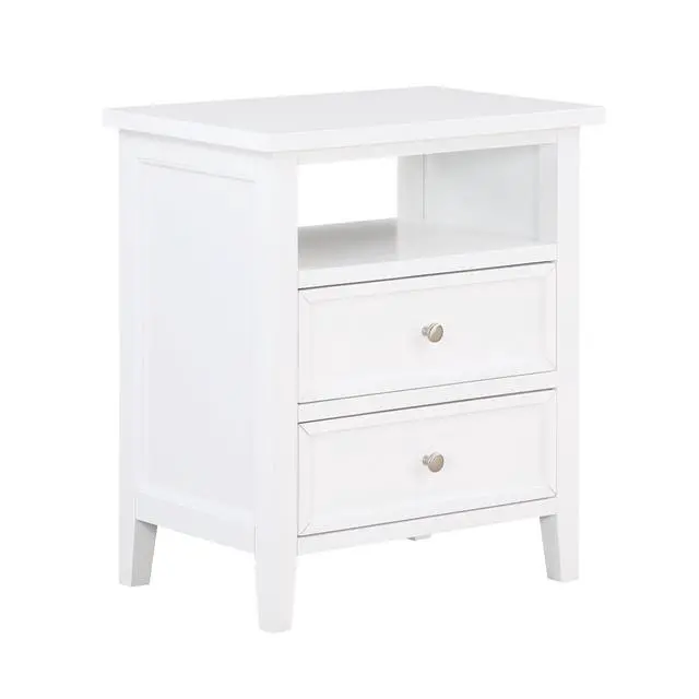 Alt view image 4 of 7 - Weston White 2 Drawer Nightstand