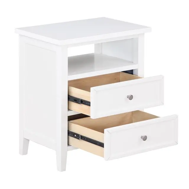Alt view image 6 of 7 - Weston White 2 Drawer Nightstand