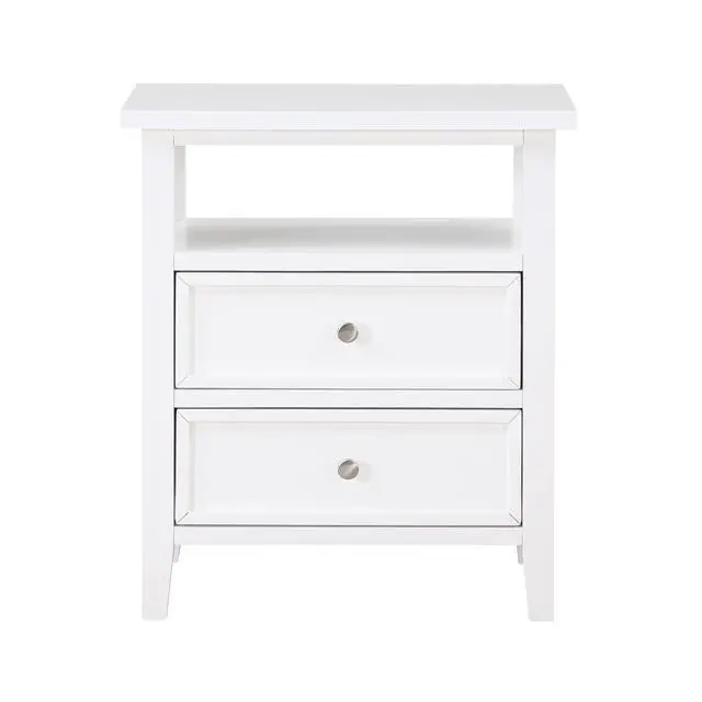 Alt view image 5 of 7 - Weston White 2 Drawer Nightstand