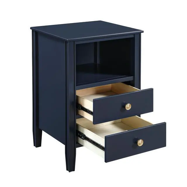 Alt view image 6 of 7 - Winston 2-Drawer Storage Nightstand - Midnight Blue