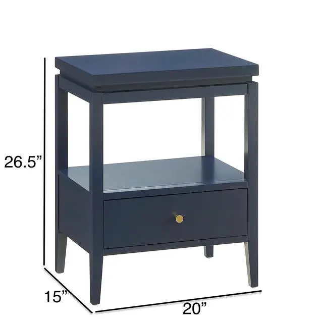Alt view image 3 of 7 - Olana Midnight Blue 1-Drawer Nightstand