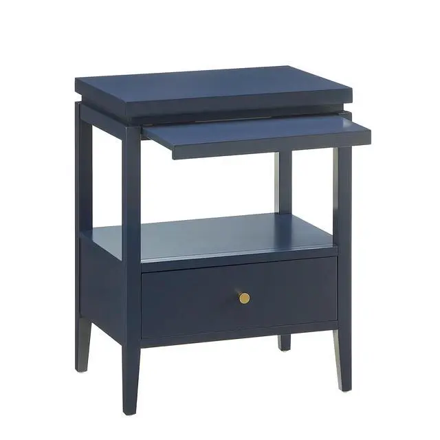 Alt view image 7 of 7 - Olana Midnight Blue 1-Drawer Nightstand