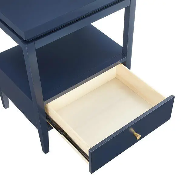 Alt view image 4 of 7 - Olana Midnight Blue 1-Drawer Nightstand