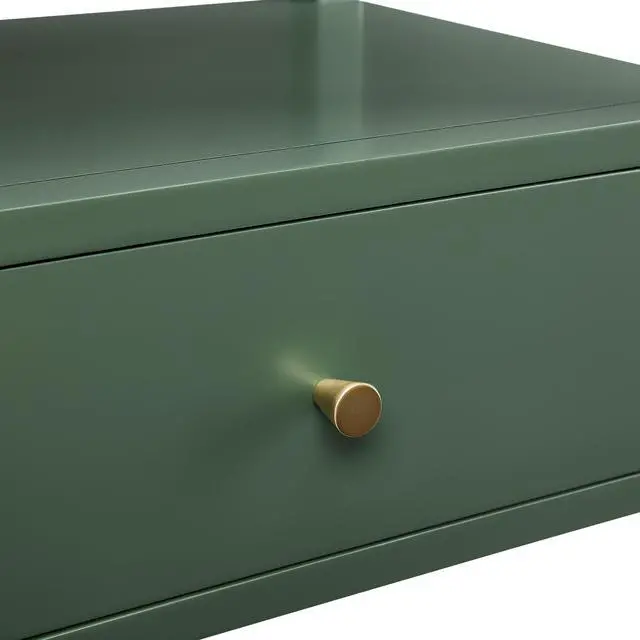 Alt view image 5 of 7 - Olana Vintage Green 1-Drawer Nightstand