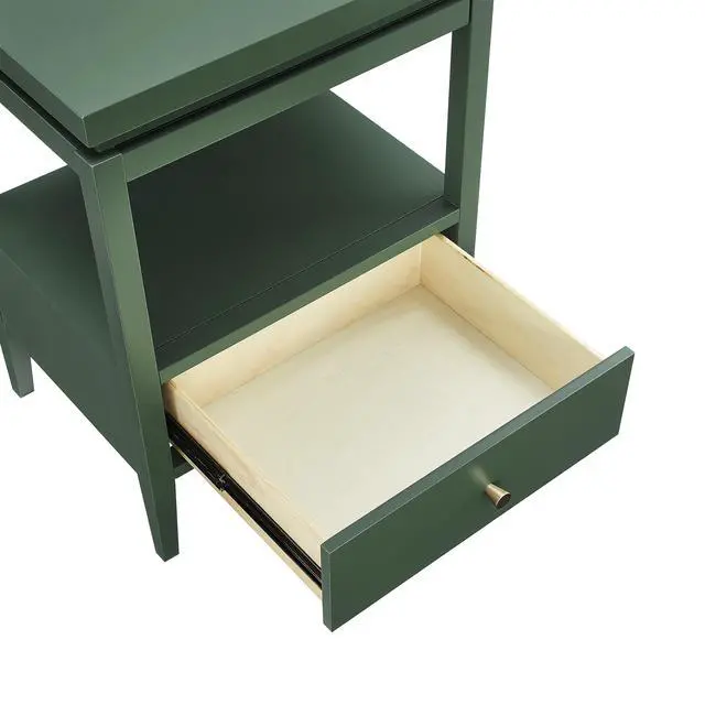 Alt view image 4 of 7 - Olana Vintage Green 1-Drawer Nightstand