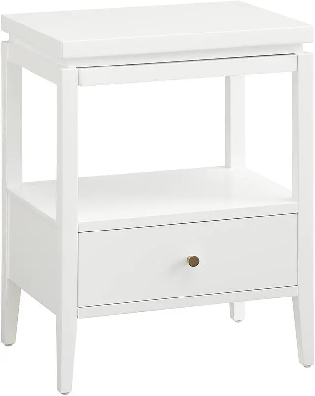 Main image of Olana White 1-Drawer Nightstand