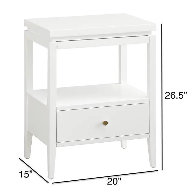 Alt view image 3 of 7 - Olana White 1-Drawer Nightstand