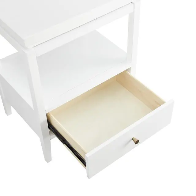 Alt view image 4 of 7 - Olana White 1-Drawer Nightstand