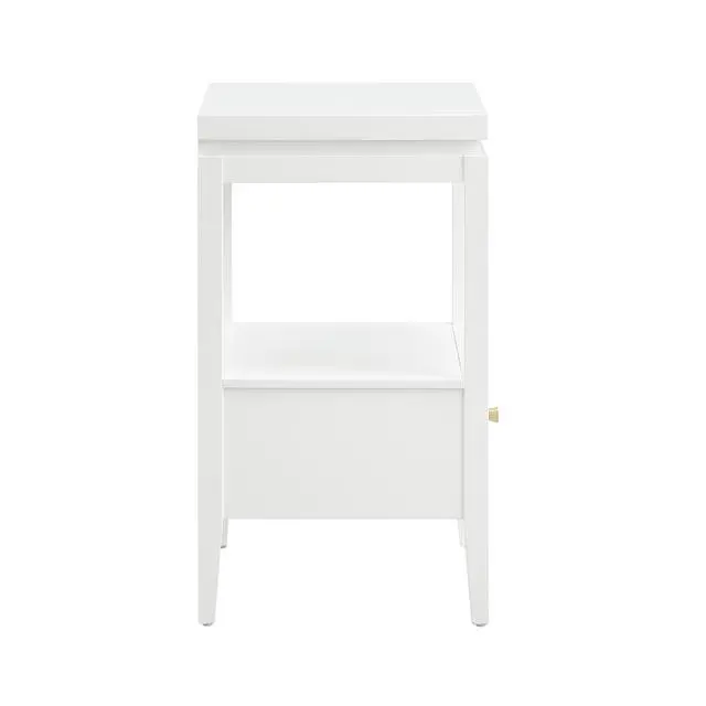 Alt view image 7 of 7 - Olana White 1-Drawer Nightstand