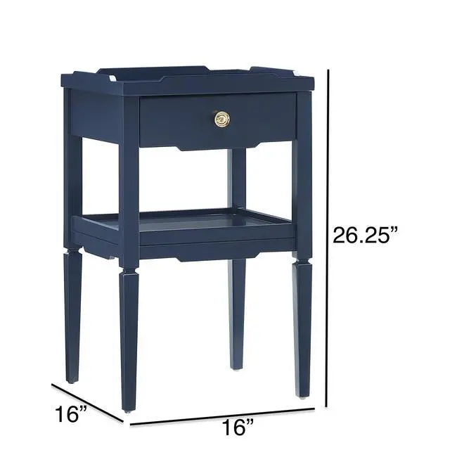 Alt view image 3 of 7 - Foley Midnight Blue 1-Drawer Nightstand