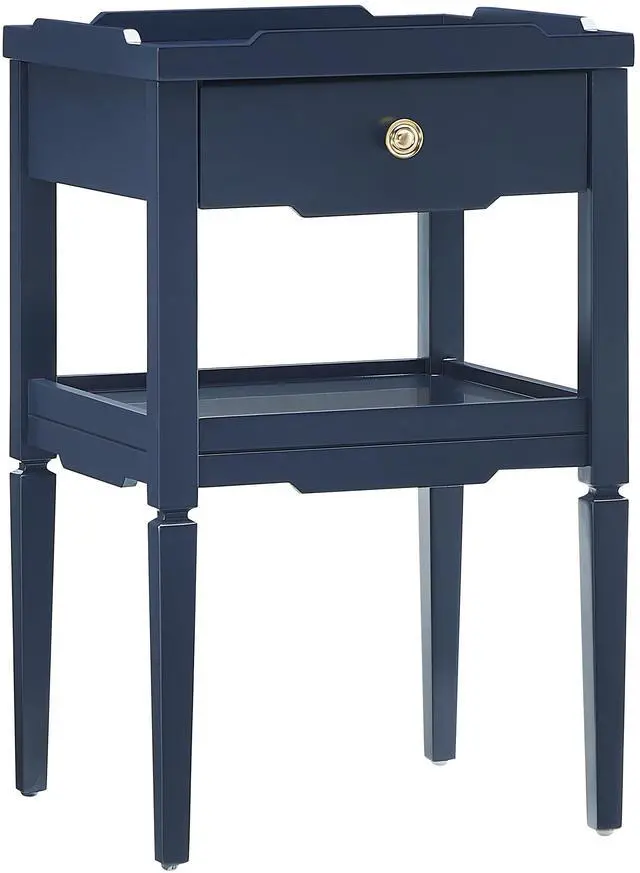 Main image of Foley Midnight Blue 1-Drawer Nightstand