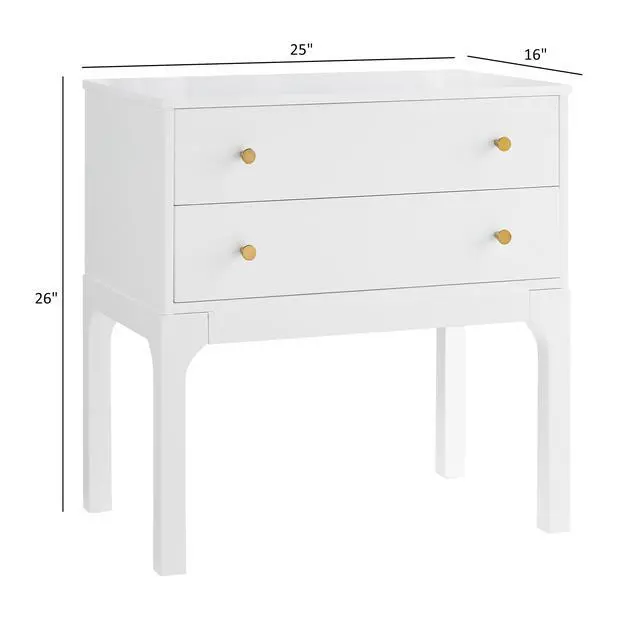 Alt view image 6 of 7 - Alonso 2-Drawer Modern Nightstand In White