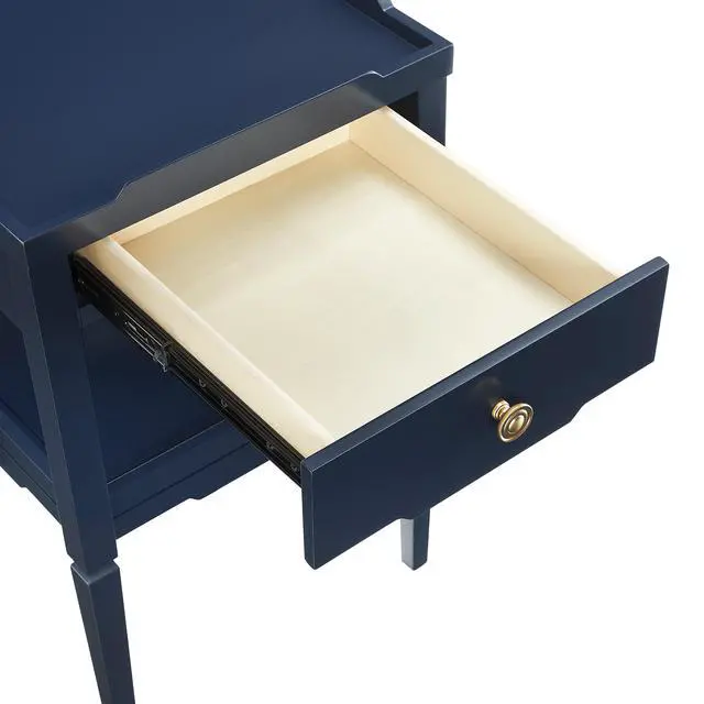 Alt view image 7 of 7 - Foley Midnight Blue 1-Drawer Nightstand
