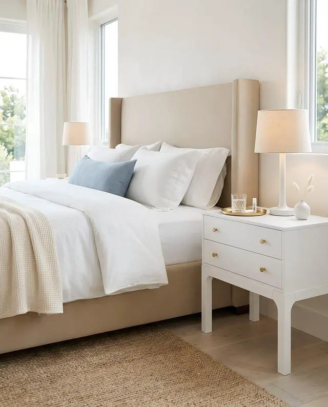 Alt view image 3 of 7 - Alonso 2-Drawer Modern Nightstand In White