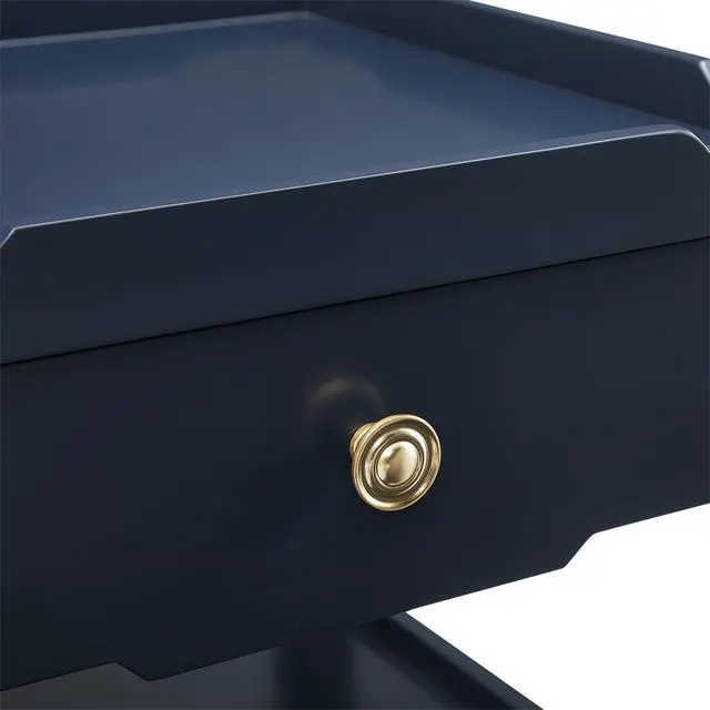 Alt view image 6 of 7 - Foley Midnight Blue 1-Drawer Nightstand